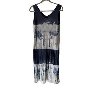Jams World Womens Midi Dress Size Small Gray White Watercolor Flamingo Print